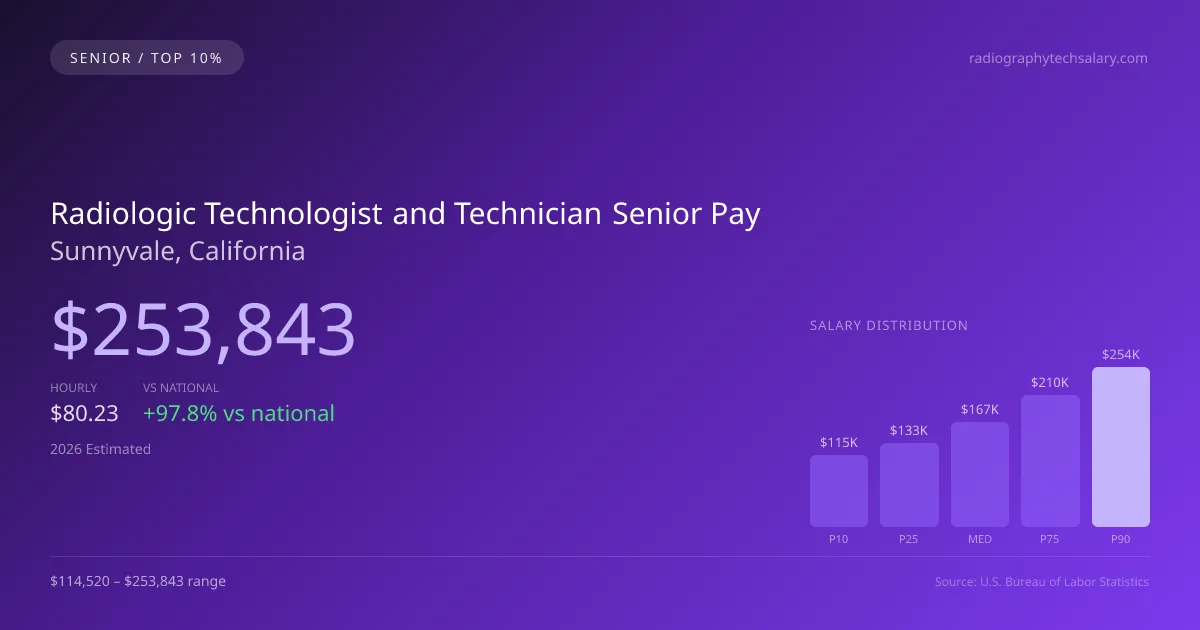 Radiologic Technologist and Technician Senior Salary in Sunnyvale, CA — 2026 est., based on 2025 BLS