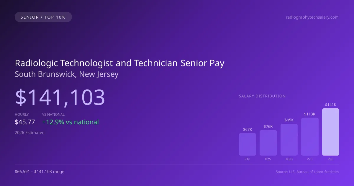 Radiologic Technologist and Technician Senior Salary in South Brunswick, NJ — 2026 est., based on 2025 BLS