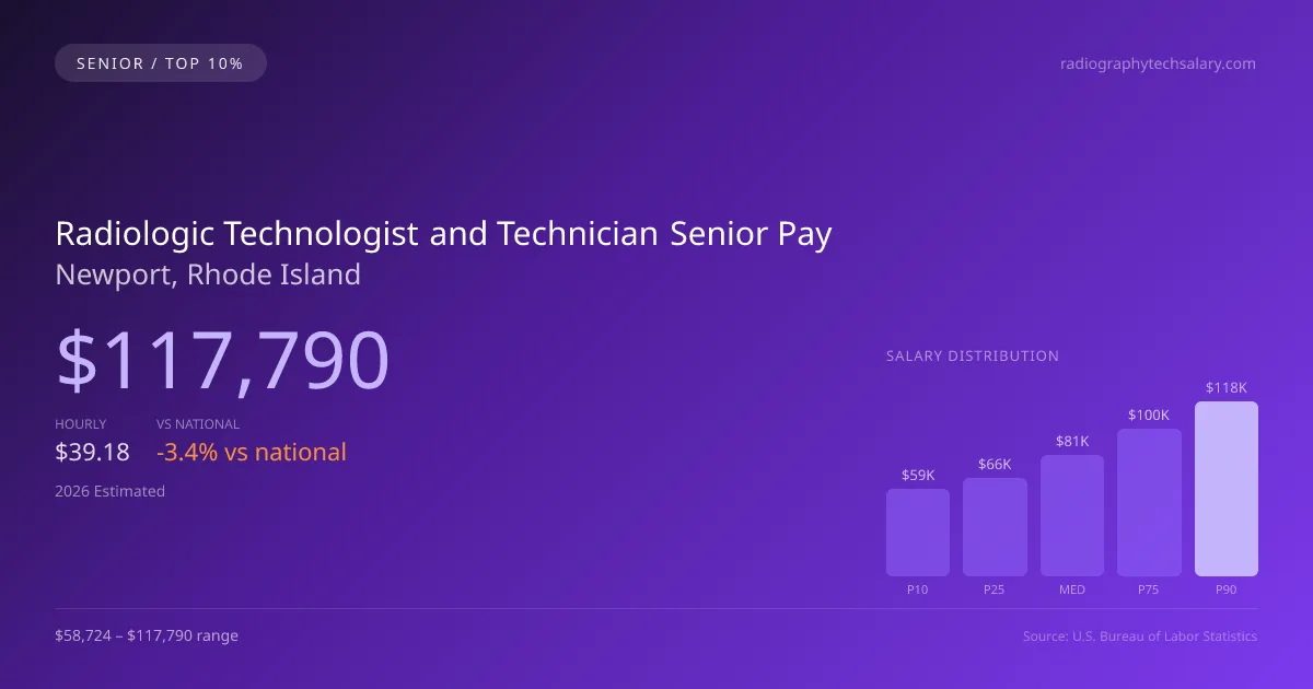 Radiologic Technologist and Technician Senior Salary in Newport, RI — 2026 est., based on 2025 BLS